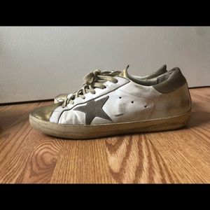 GOLDEN GOOSE - gold/white suede star
